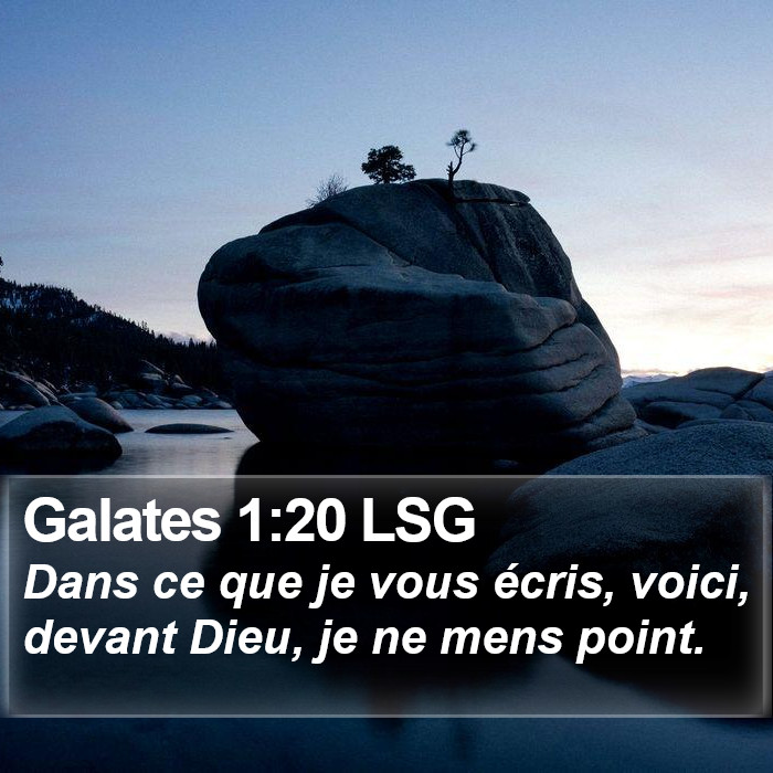 Galates 1:20 LSG Bible Study