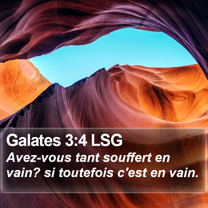 Galates 3:4 LSG Bible Study