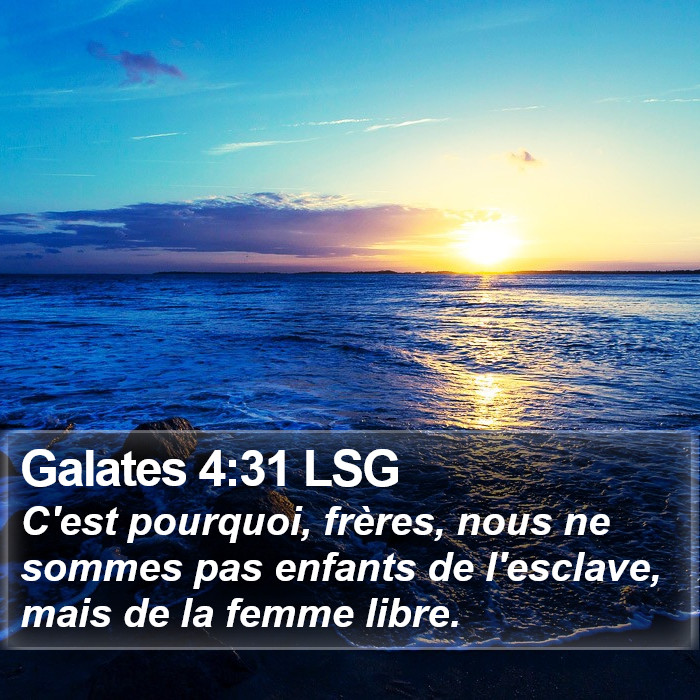 Galates 4:31 LSG Bible Study