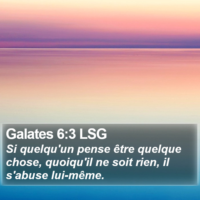 Galates 6:3 LSG Bible Study