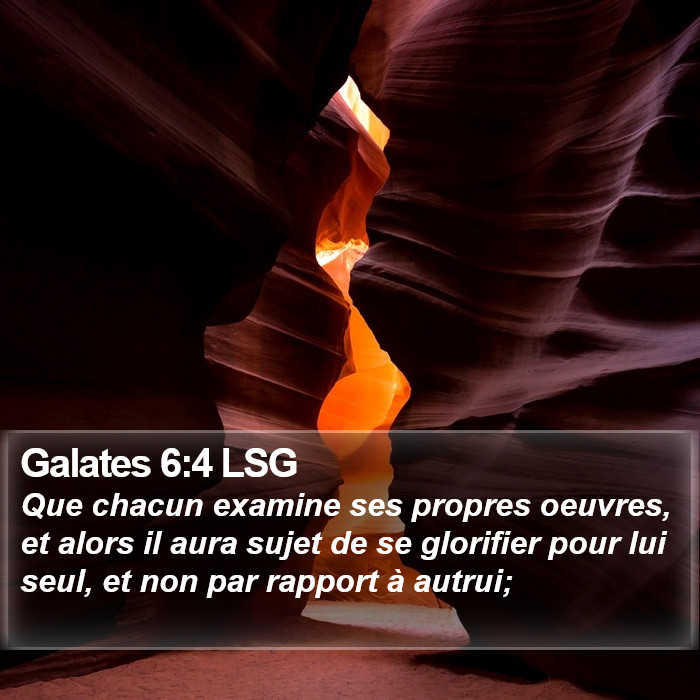 Galates 6:4 LSG Bible Study