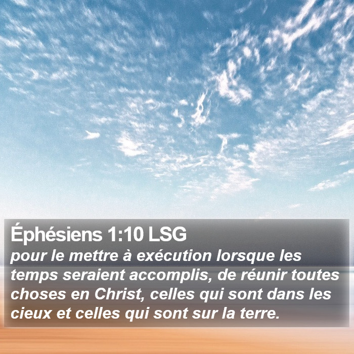 Éphésiens 1:10 LSG Bible Study