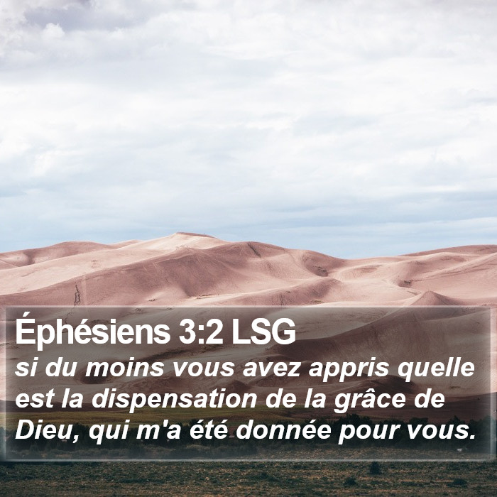 Éphésiens 3:2 LSG Bible Study