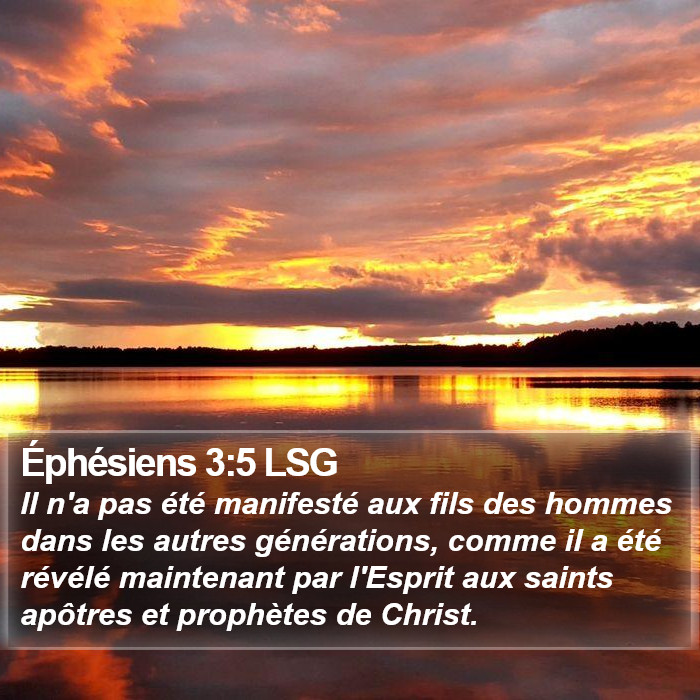 Éphésiens 3:5 LSG Bible Study