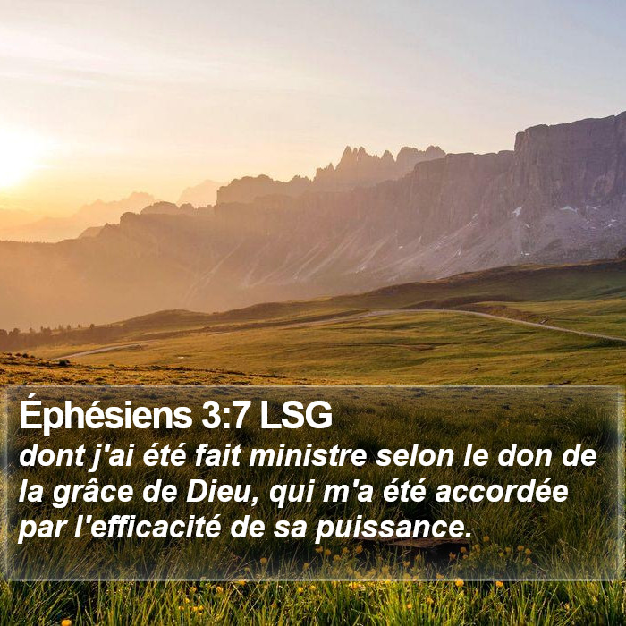 Éphésiens 3:7 LSG Bible Study