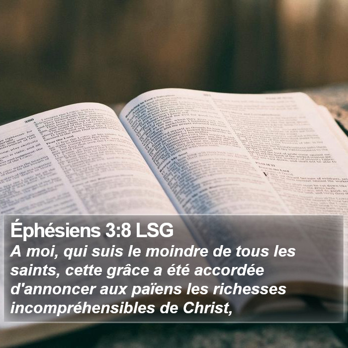Éphésiens 3:8 LSG Bible Study