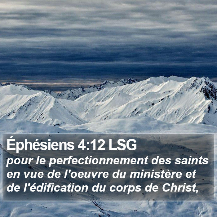 Éphésiens 4:12 LSG Bible Study