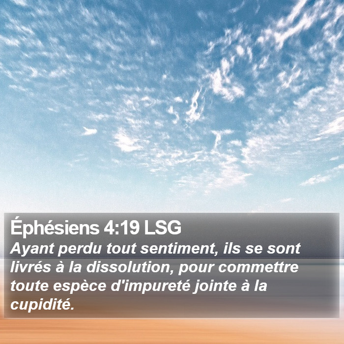 Éphésiens 4:19 LSG Bible Study