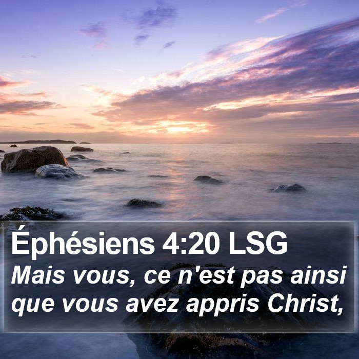 Éphésiens 4:20 LSG Bible Study