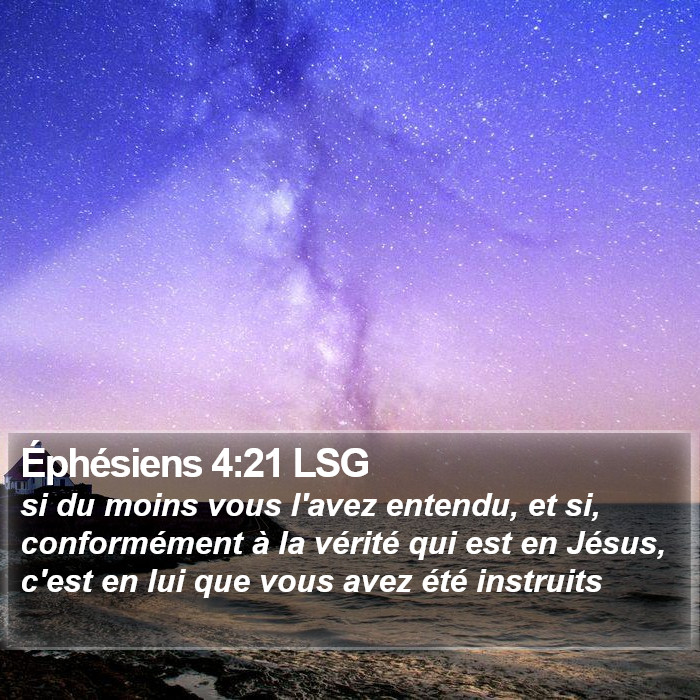 Éphésiens 4:21 LSG Bible Study