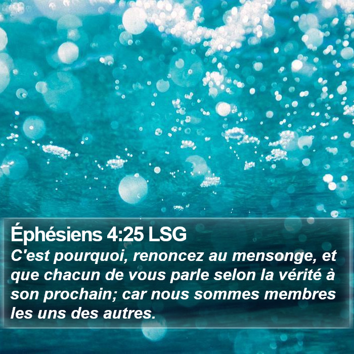 Éphésiens 4:25 LSG Bible Study