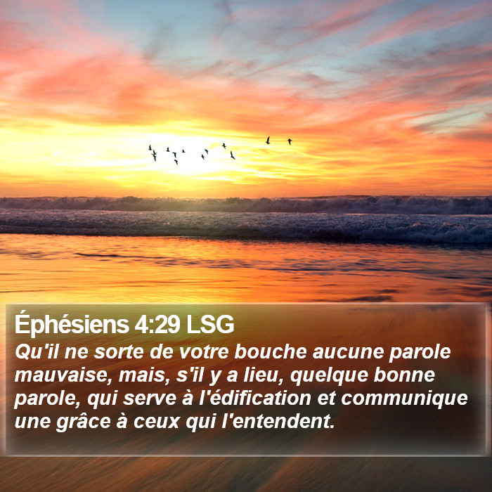 Éphésiens 4:29 LSG Bible Study