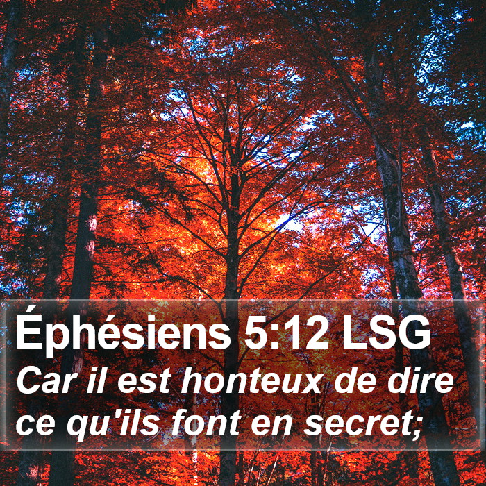 Éphésiens 5:12 LSG Bible Study