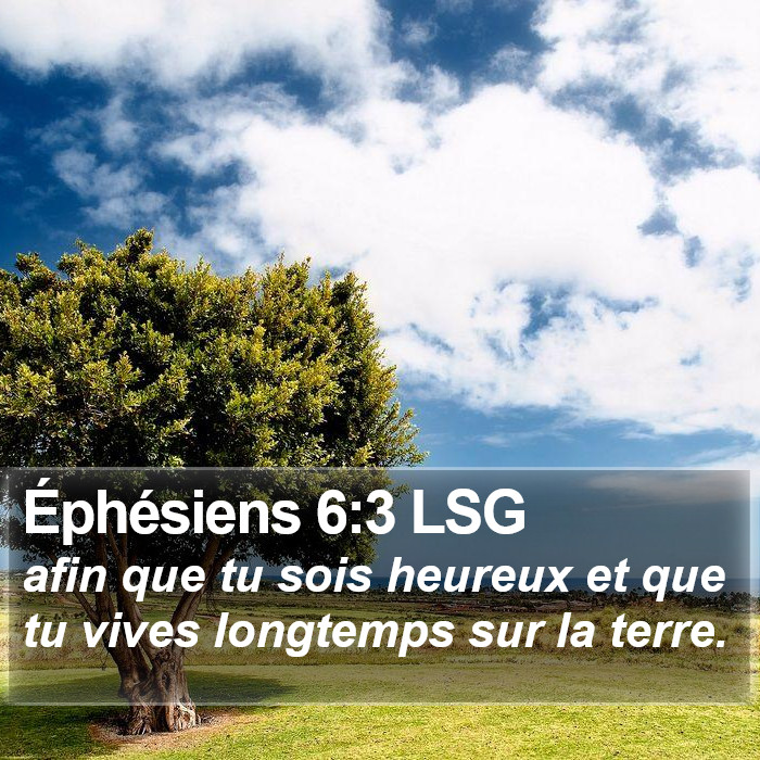 Éphésiens 6:3 LSG Bible Study