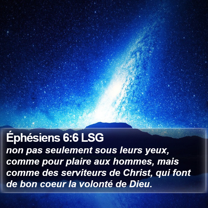 Éphésiens 6:6 LSG Bible Study