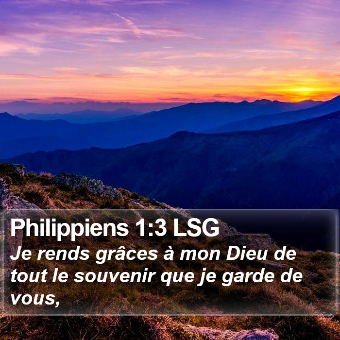 Philippiens 1:3 LSG Bible Study