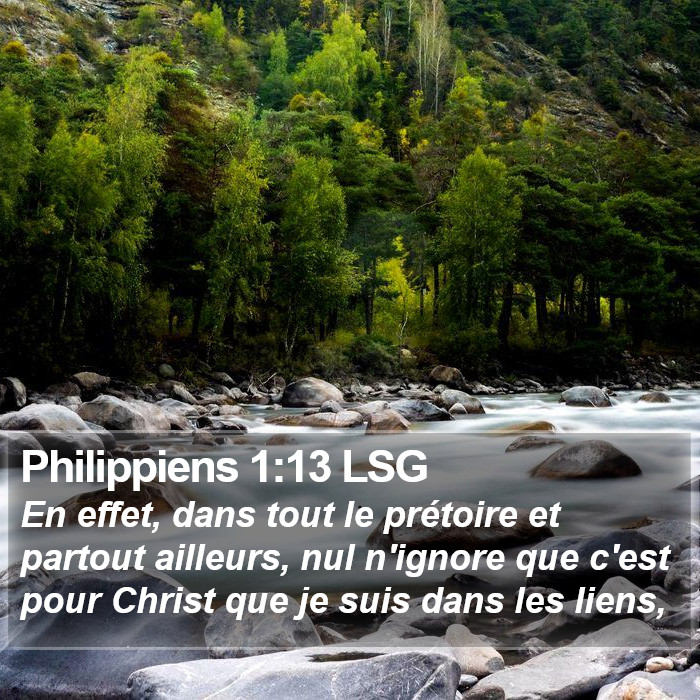 Philippiens 1:13 LSG Bible Study