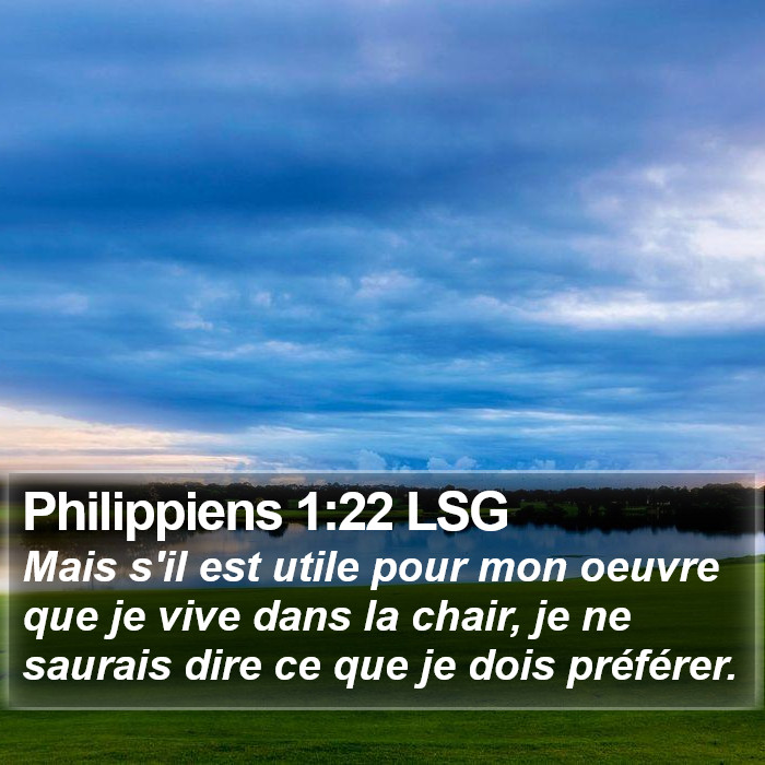 Philippiens 1:22 LSG Bible Study