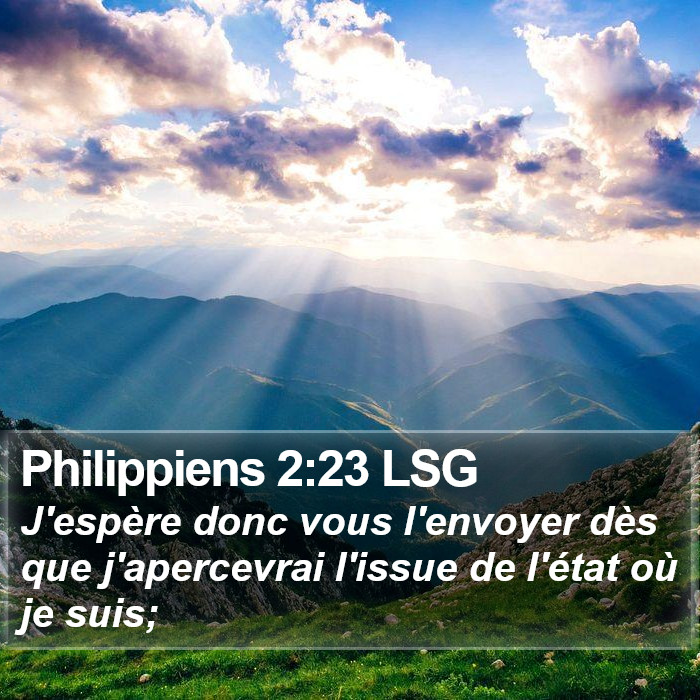Philippiens 2:23 LSG Bible Study