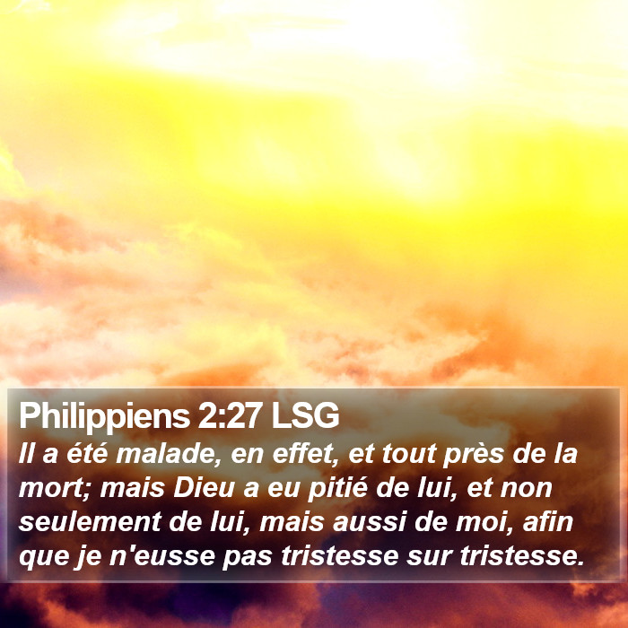Philippiens 2:27 LSG Bible Study