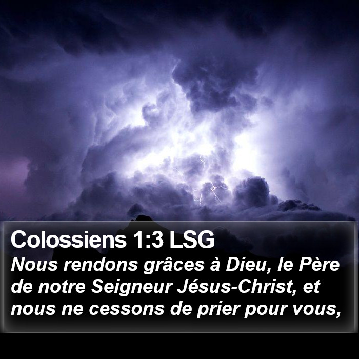 Colossiens 1:3 LSG Bible Study