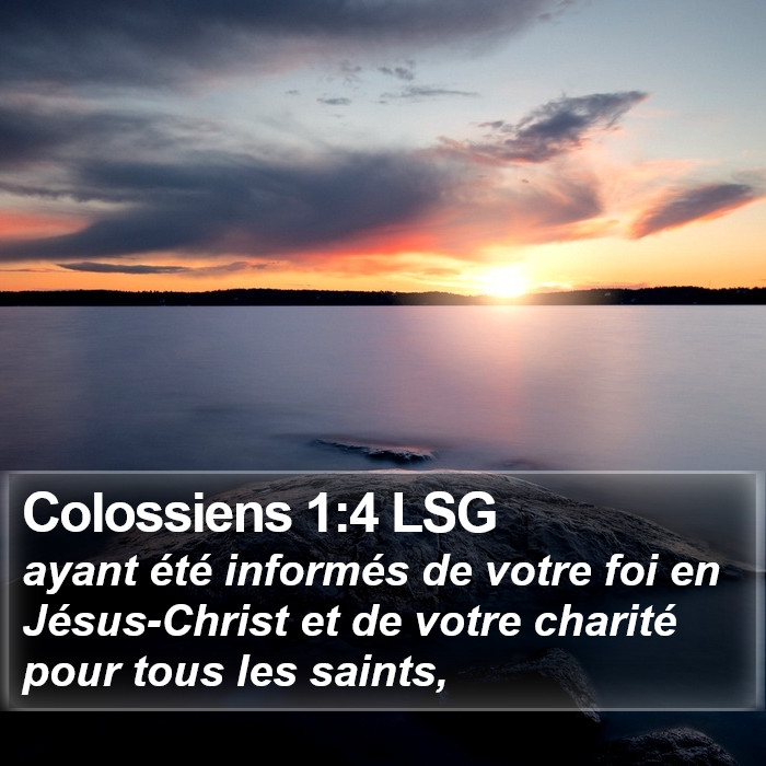 Colossiens 1:4 LSG Bible Study