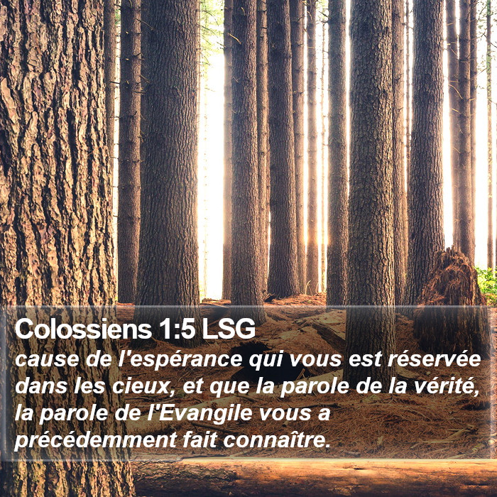 Colossiens 1:5 LSG Bible Study