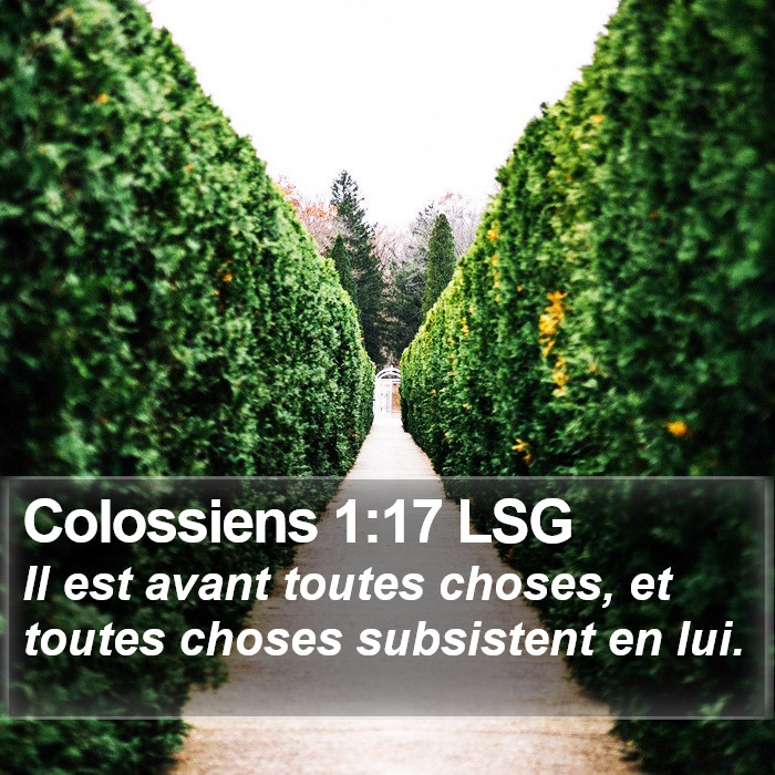 Colossiens 1:17 LSG Bible Study