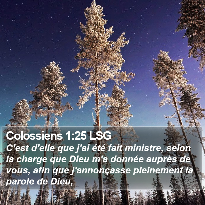 Colossiens 1:25 LSG Bible Study