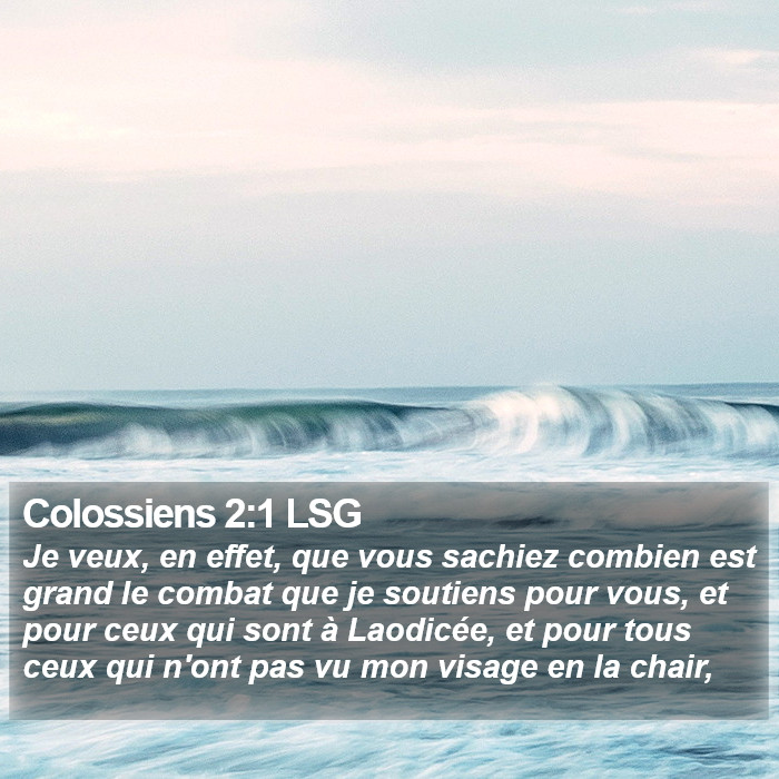 Colossiens 2:1 LSG Bible Study