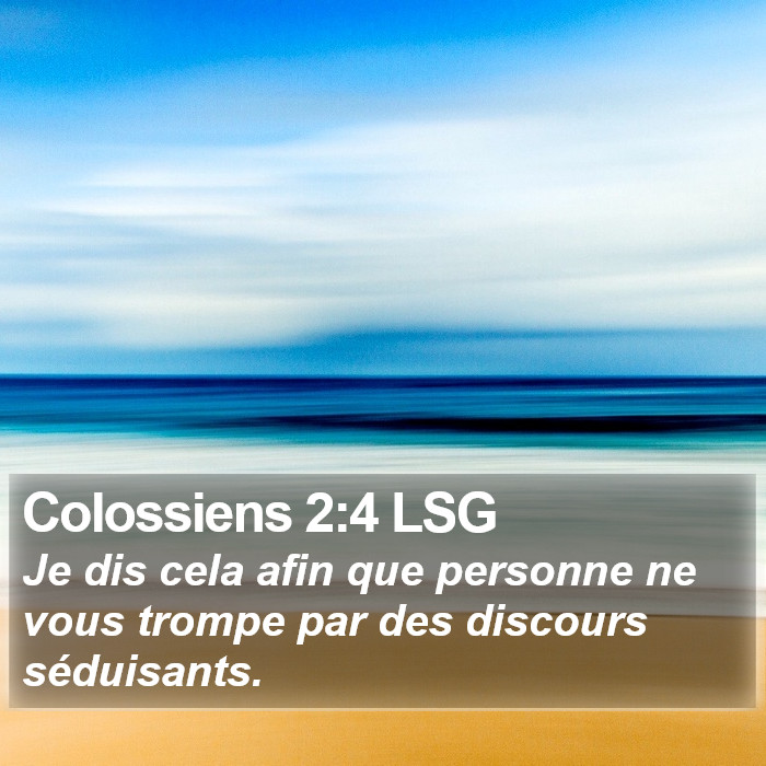 Colossiens 2:4 LSG Bible Study