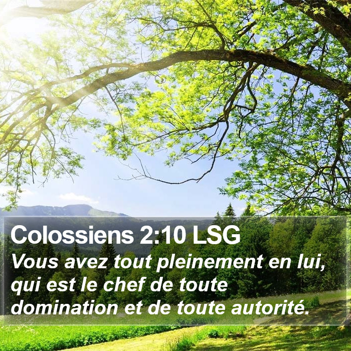 Colossiens 2:10 LSG Bible Study