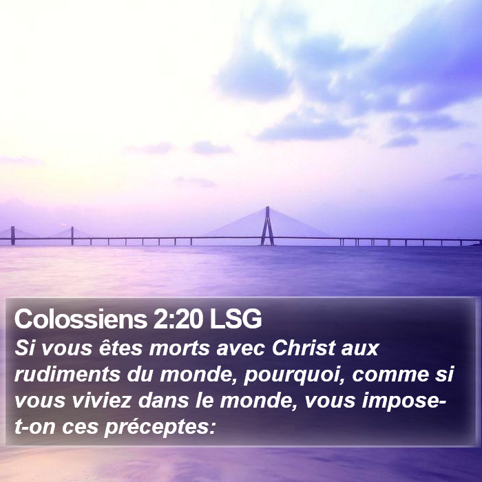 Colossiens 2:20 LSG Bible Study