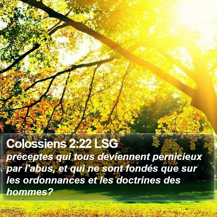 Colossiens 2:22 LSG Bible Study