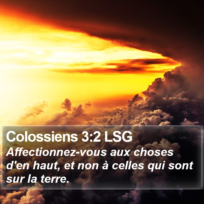 Colossiens 3:2 LSG Bible Study