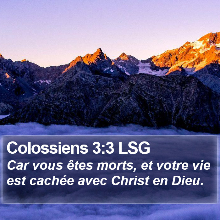 Colossiens 3:3 LSG Bible Study