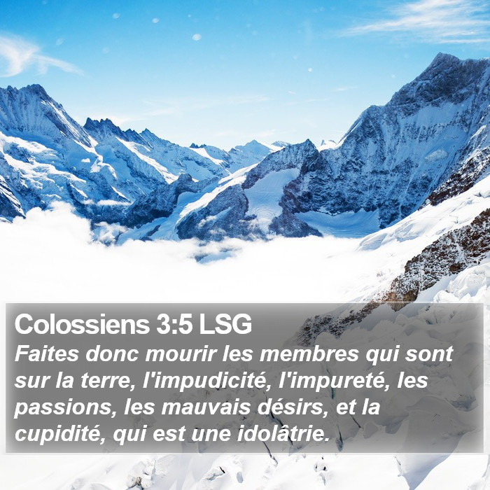 Colossiens 3:5 LSG Bible Study