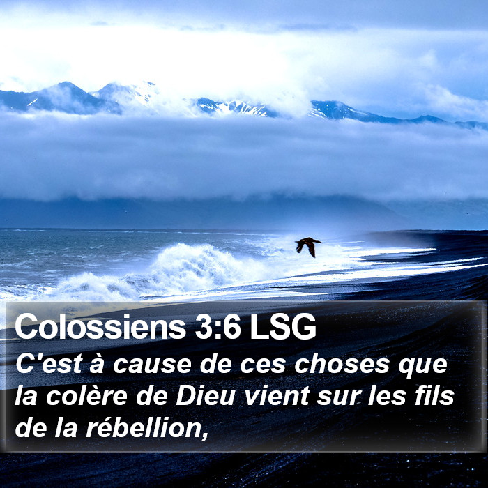 Colossiens 3:6 LSG Bible Study