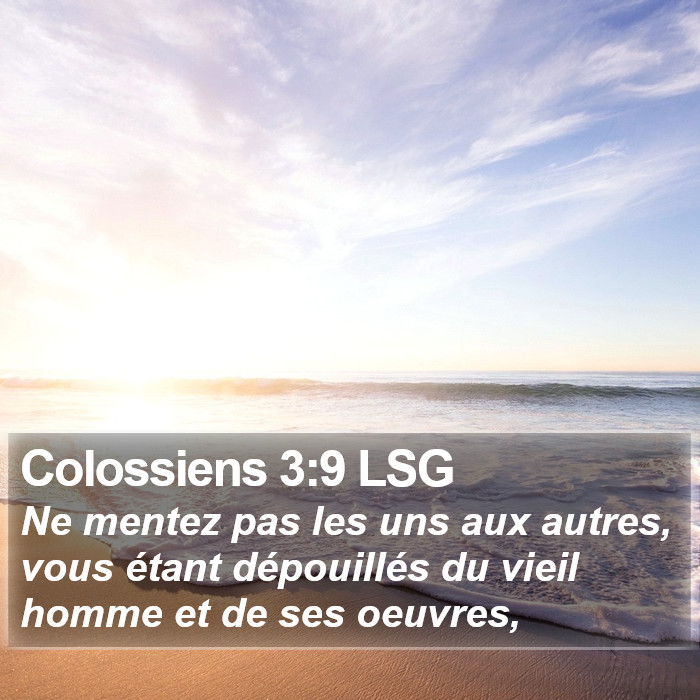 Colossiens 3:9 LSG Bible Study