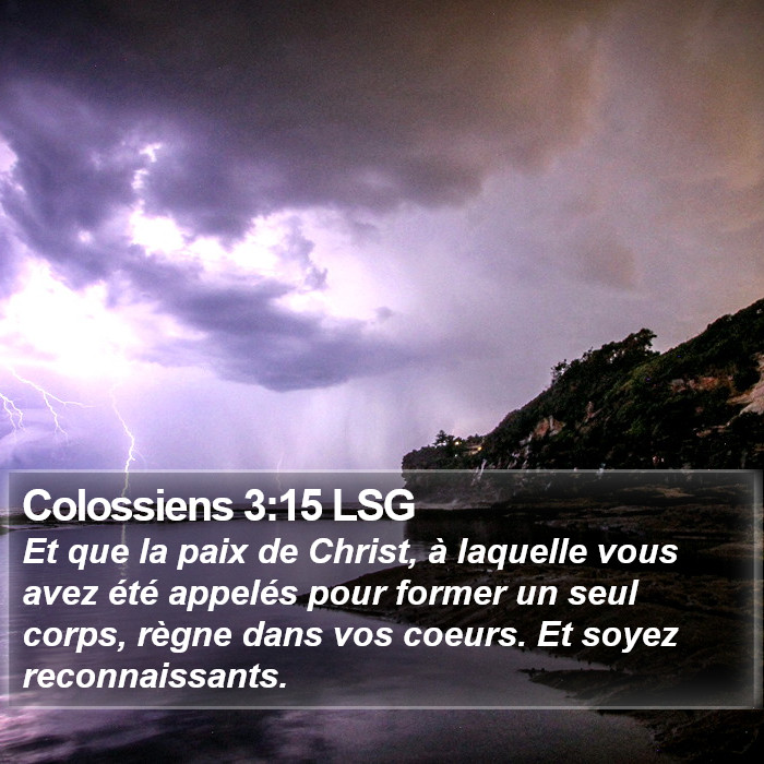 Colossiens 3:15 LSG Bible Study