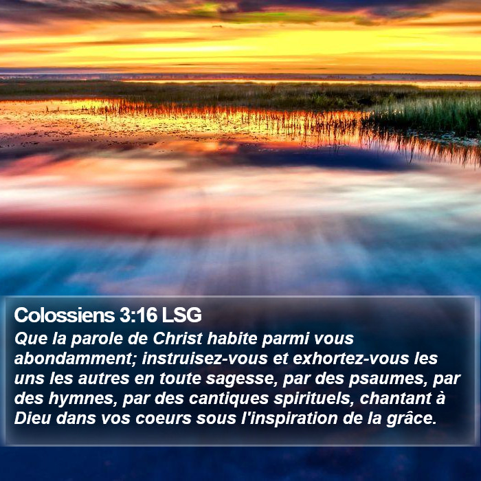 Colossiens 3:16 LSG Bible Study