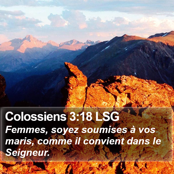 Colossiens 3:18 LSG Bible Study