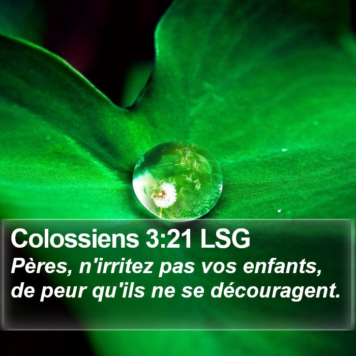 Colossiens 3:21 LSG Bible Study