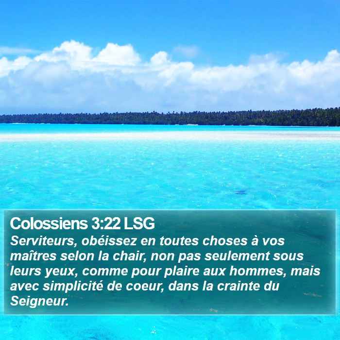 Colossiens 3:22 LSG Bible Study
