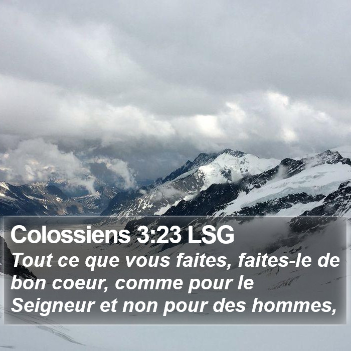 Colossiens 3:23 LSG Bible Study
