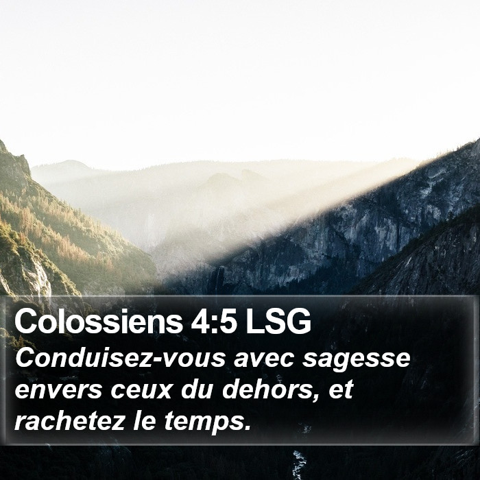 Colossiens 4:5 LSG Bible Study