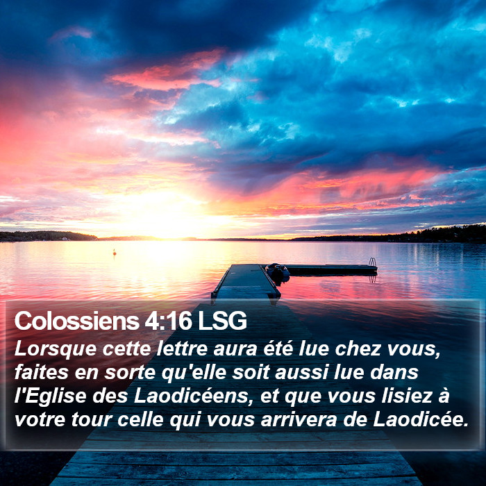 Colossiens 4:16 LSG Bible Study