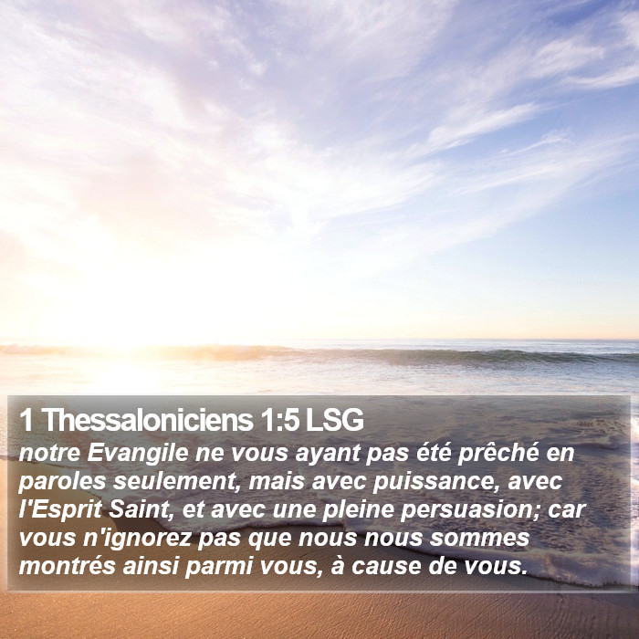 1 Thessaloniciens 1:5 LSG Bible Study