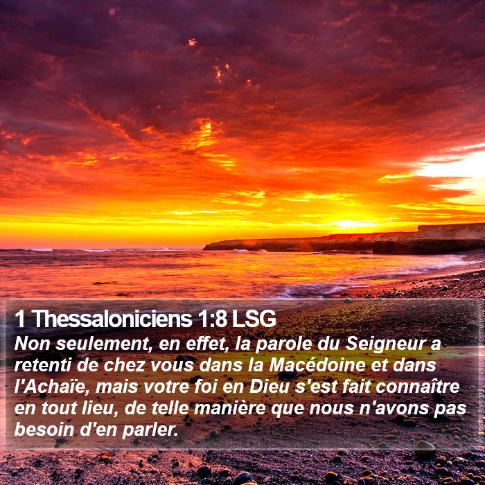 1 Thessaloniciens 1:8 LSG Bible Study