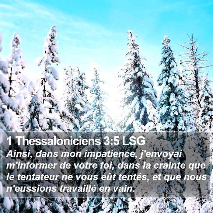 1 Thessaloniciens 3:5 LSG Bible Study